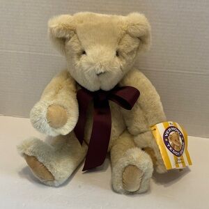 The Vermont Teddy Bear Co Authentic 17" Jointed Plush w Bow Tie  Brand New
